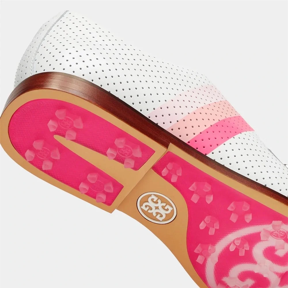 G/Fore Gallivanter Luxe Leather Kiltie Golf Shoes Pink White Womens - Picture 5 of 7